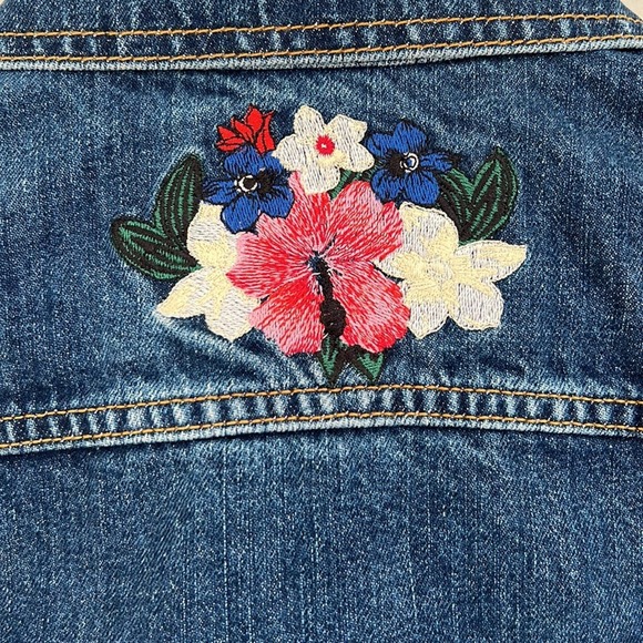 MAJE EMBROIDERED DENIM JACKET, size 36. - Picture 4 of 6